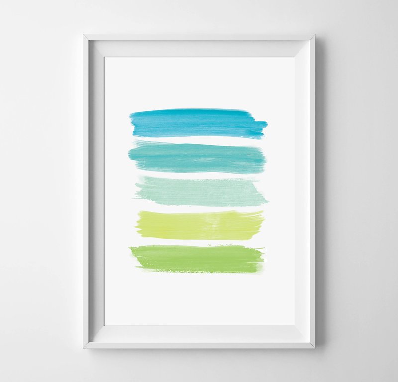 brush strokes print (2) 可定制化 挂画 海报 - 墙贴/壁贴 - 纸 绿色