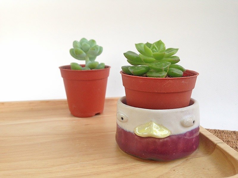 Duck cup, handmade - 花瓶/陶器 - 陶 紫色