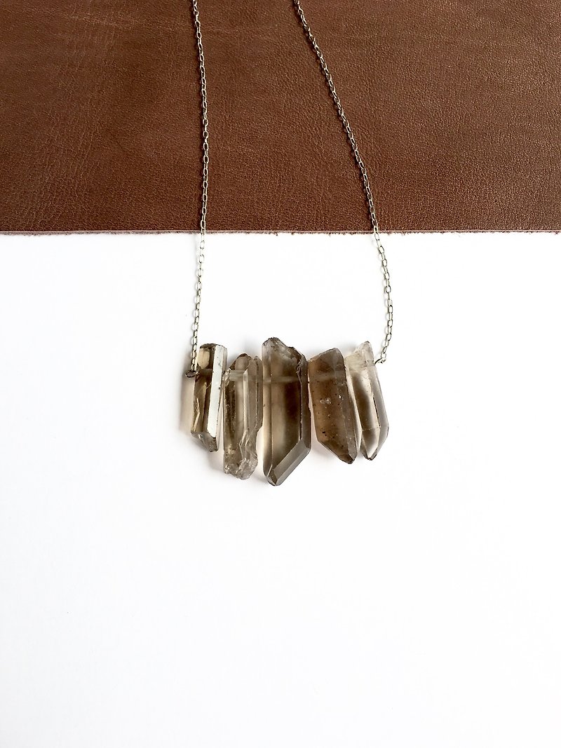 Smoky Quartz necklace - 项链 - 石头 灰色