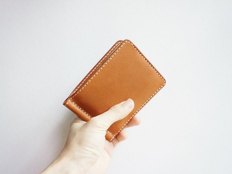 Men's Money Clip Wallet made of Extra Soft Vegetable-tanned Cow Leather in Tan - 皮夹/钱包 - 真皮 咖啡色