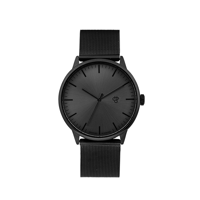 Chpo Brand 瑞典品牌 - Nando系列 黑表盘 - 黑米兰带可调式 手表 - 男表/中性表 - 不锈钢 黑色