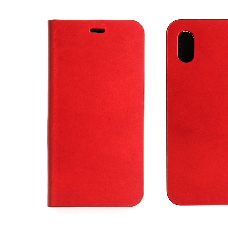 BEFINE iPhone X 专用TASCA Premiun皮革侧掀保护套-红(8809402594368) - 手机壳/手机套 - 真皮 红色