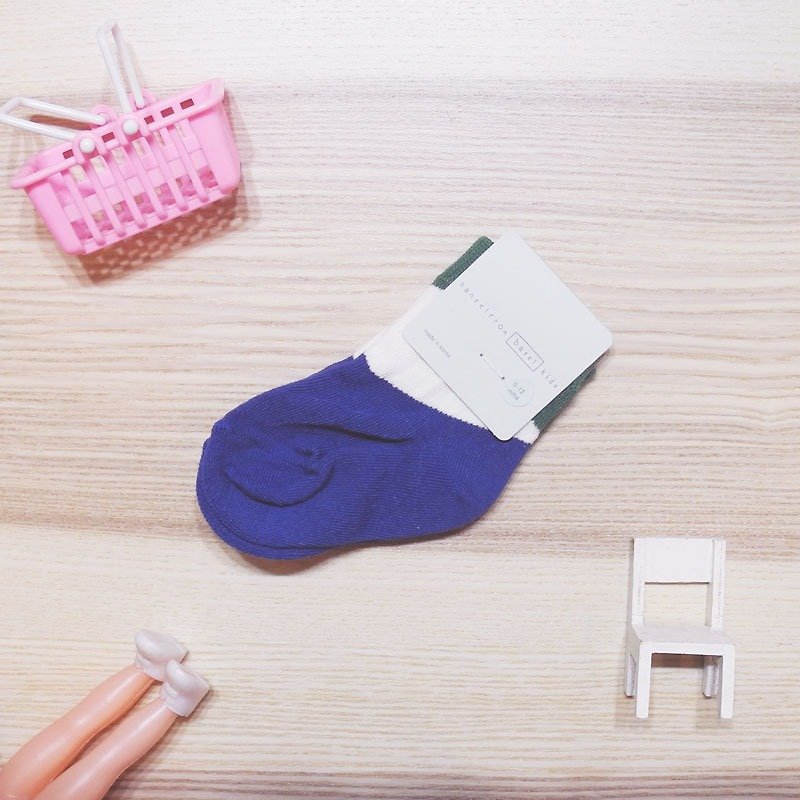 Sc. Lifestyle 几何童袜 - 袜子 - 棉．麻 蓝色