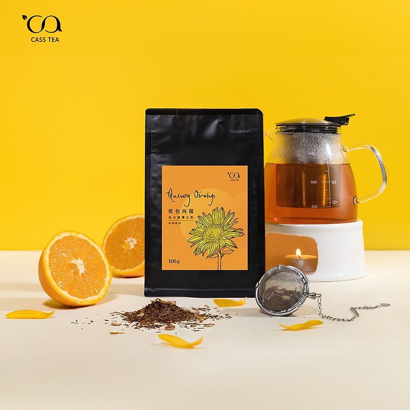 【User Bag 原叶散茶】CASS TEA 橙色向阳 向日葵博士茶100g - 茶 - 其他材质 黄色