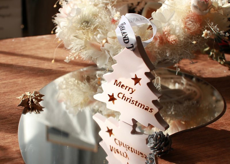 【圣诞礼盒】圣诞树挂牌/圣诞树香石/圣诞礼物/交换礼物/企业礼物 - 摆饰 - 其他材质 粉红色