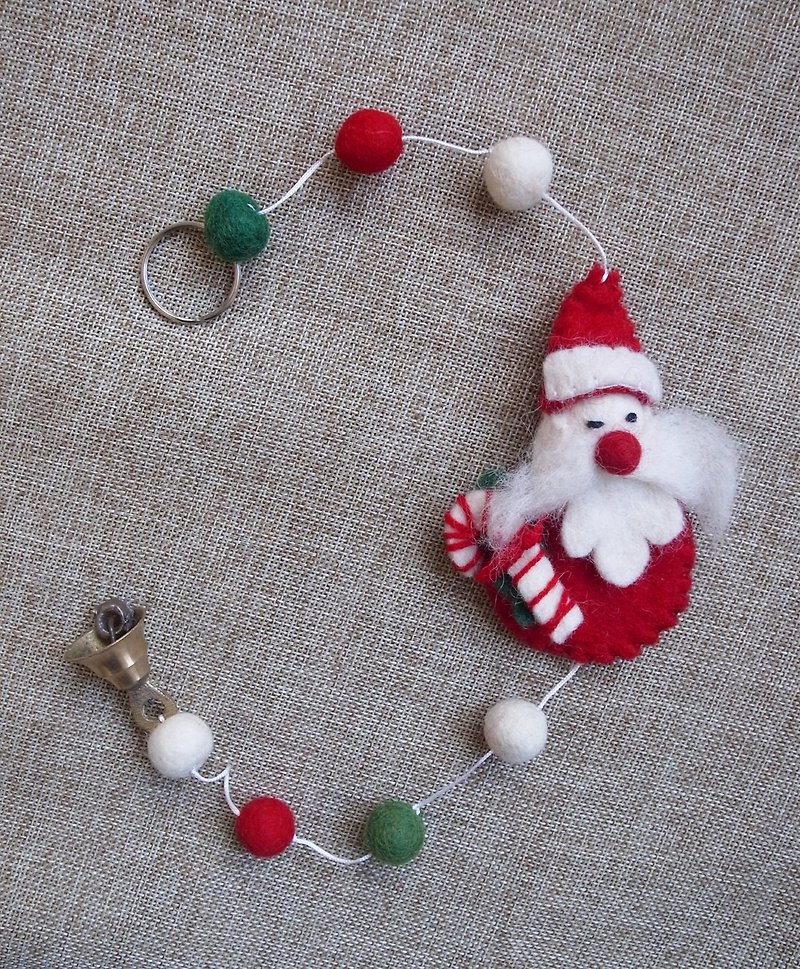 圣诞节 羊毛毡 手工 铃铛 挂饰 圣诞老人_小 - 其他 - 羊毛 红色