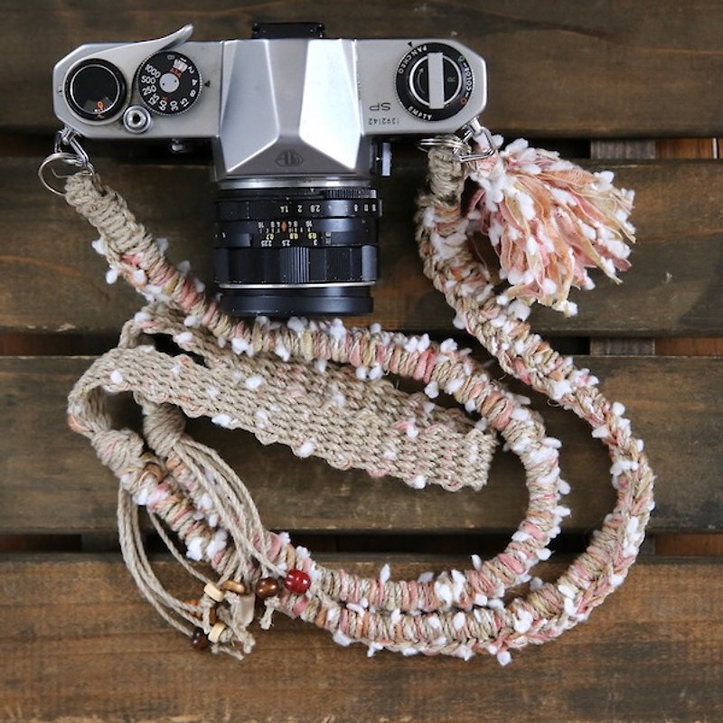 雪玉ヤーンの麻紐ヘンプカメラストラップ/ベルト - 相机背带/脚架 - 棉．麻 粉红色