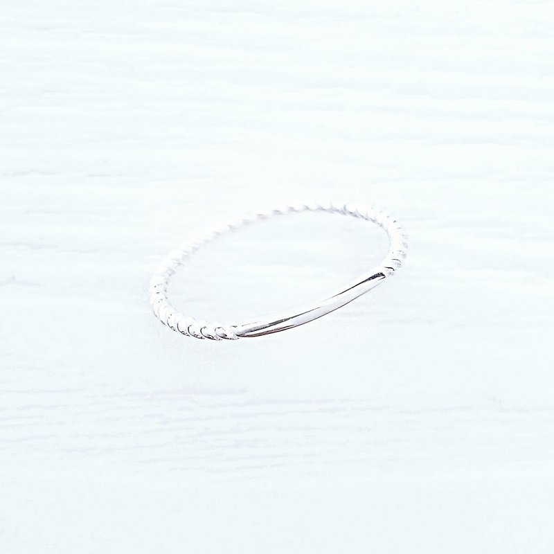 SIMPLICITY简约系列-定制化麻花 纯银 黄铜 细戒指 - 戒指 - 其他材质 银色