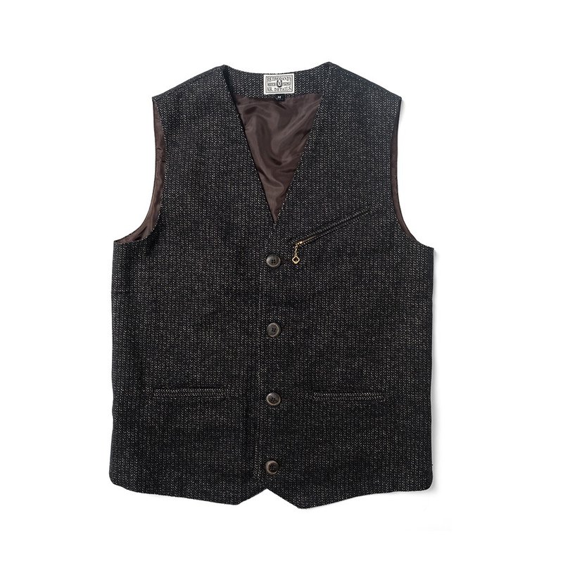 Mr. Swallow Vest - 人字纹 Herringbone - 男装背心 - 棉．麻 