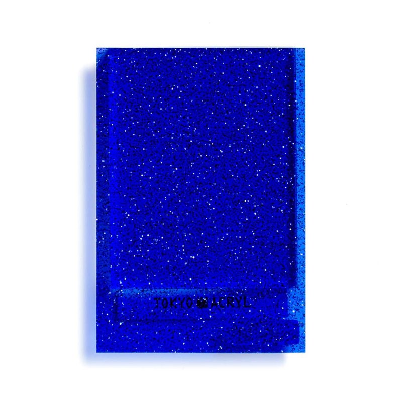 アクリル板 / アート / 青色 透明  / グリッター/3mm / ポストカードサイズ - 零件/散装材料/工具 - 压克力 蓝色
