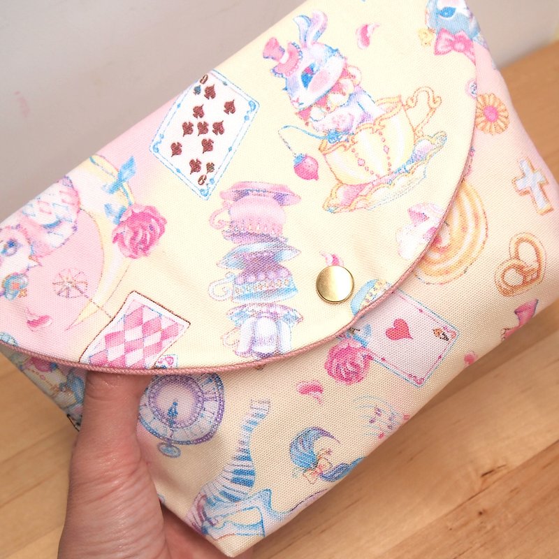 【爱丽斯梦幻系列】 化妆包 杂物包 收纳 松鼠 兔子 梦幻 - 化妆包/杂物包 - 棉．麻 粉红色