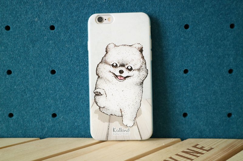 自家设计 - 白色松鼠狗 博美犬手机壳 保护套Phone Case D14_B - 手机壳/手机套 - 塑料 白色