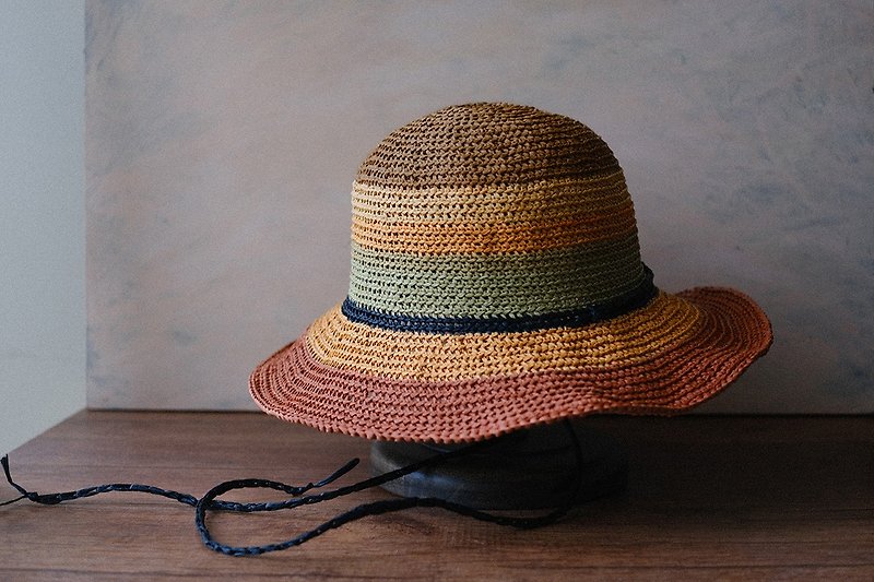 编织遮阳帽-千层派 - 帽子 - 其他材质 卡其色