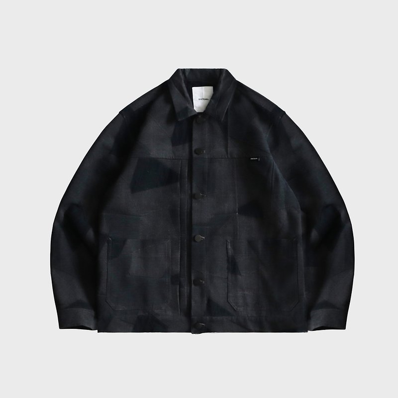 DYCTEAM - ice block pattern denim jacket - 男装外套 - 其他材质 黑色