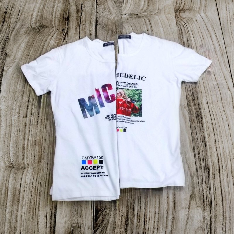 定制化 T恤 短袖白色T-Shirt 一件就能订做 中性款 男女可穿 - 中性连帽卫衣/T 恤 - 其他材质 