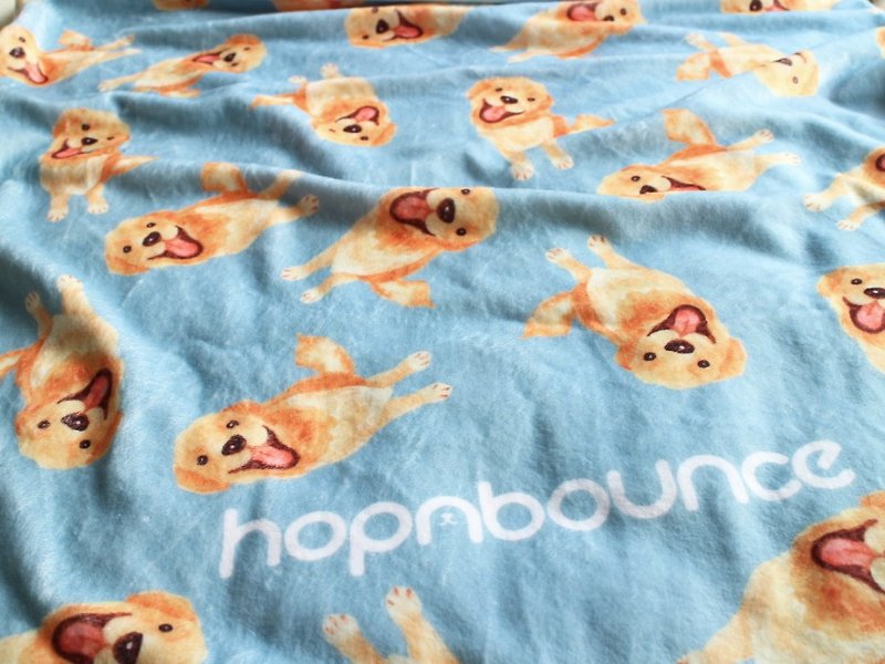 金毛寻回犬 黄金猎犬 毛毯 小狗 空调毯 暖暖毯 保暖毯 宠物盖毯 - 被子/毛毯 - 棉．麻 蓝色