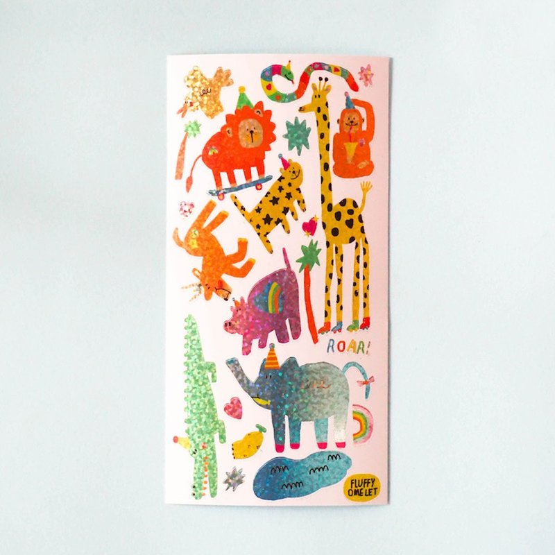 ZOO HOLOGRAM STICKER - 贴纸 - 纸 多色