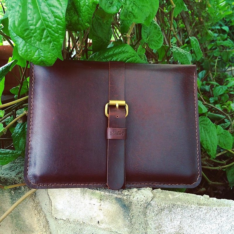 Elegant travel Wallet for iPad + iPad Mini color dark brown - 皮夹/钱包 - 真皮 