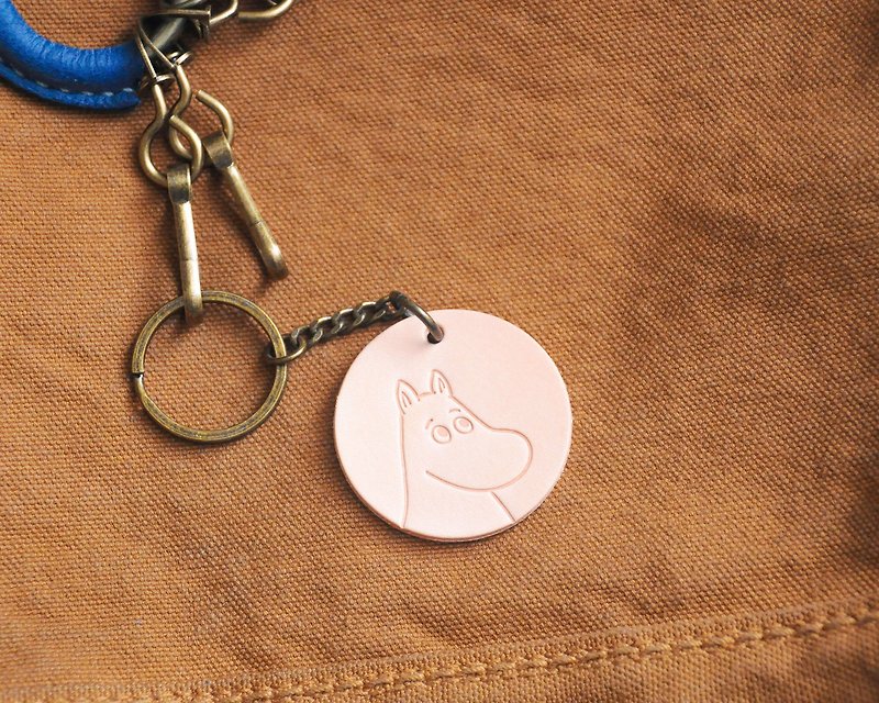 MOOMIN x 港产皮革 姆明 吊饰 钥匙圈 本色 材料包 正式授权 - 钥匙链/钥匙包 - 真皮 卡其色