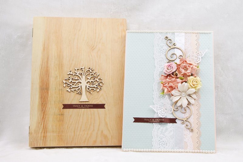 西式结婚证书套连木制盒 •客制化订造• - 婚礼誓言书 - 纸 