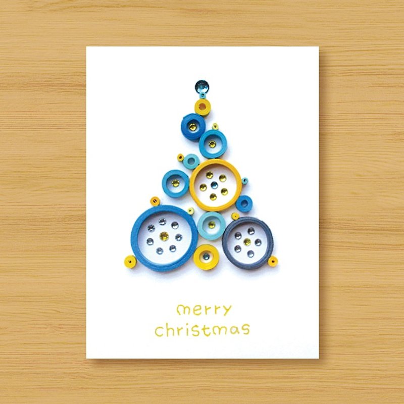 手工卷纸圣诞卡片 _ 来自远方的祝福 · 梦幻泡泡圣诞树_J - 卡片/明信片 - 纸 蓝色