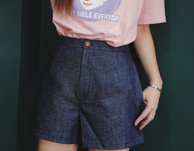 Basic shorts : Jean - 女装长裤 - 其他材质 蓝色