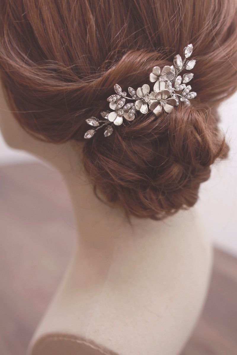 Bridal Headpiece, Rhinestone Haircomb, 婚纱头饰, 新娘头饰 - 发饰 - 其他金属 银色