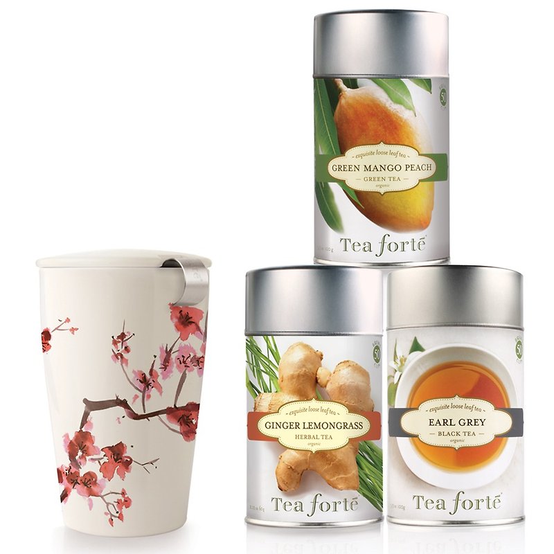 Tea Forte【樱花季】樱花卡缇杯+原叶罐装茶 限定优惠组合 - 茶 - 新鲜食材 