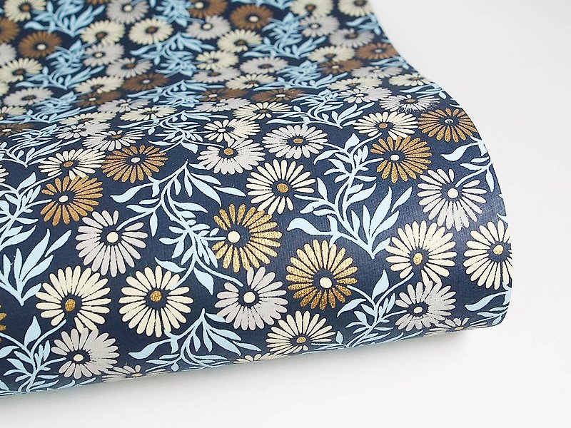 Shizen 蓝底金花朵 手工包装纸 - 包装材料 - 纸 蓝色