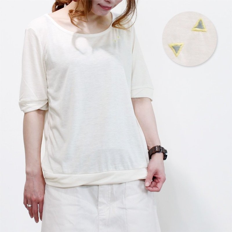 ☆Palette☆彡サンカク刺繍プルオーバー - 女装上衣 - 聚酯纤维 白色