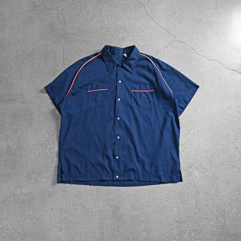 Bowling Shirts 保龄球衫 / 古巴衬衫、夏威夷衫、古着衬衫 - 男装衬衫 - 棉．麻 蓝色