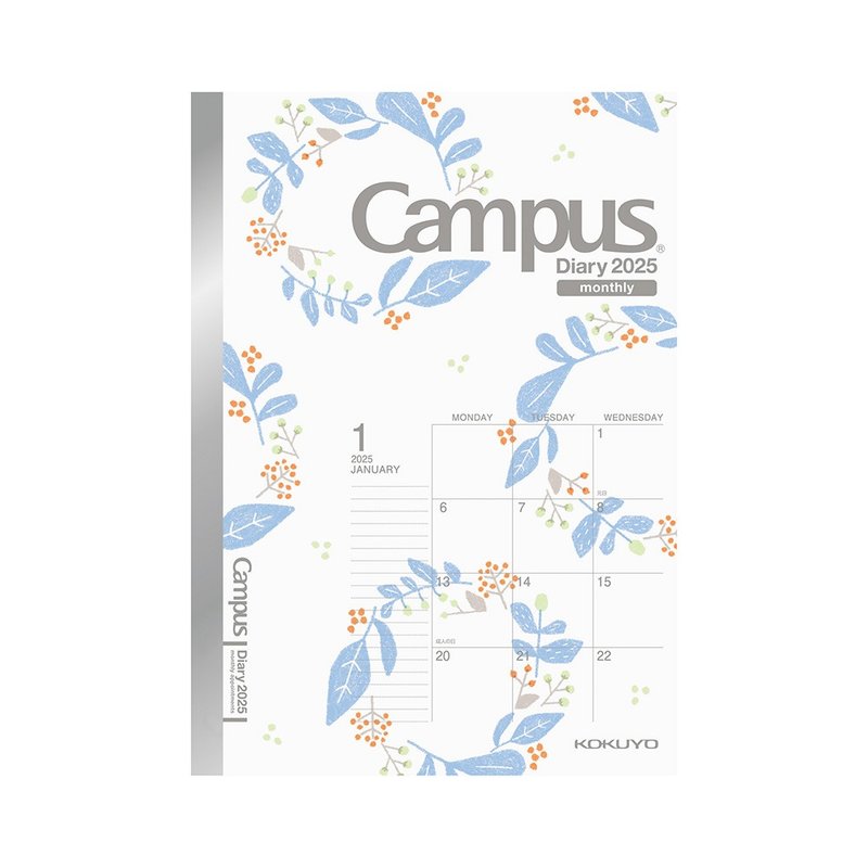 KOKUYO Campus 手帐 2025 月间 A6 森林花环 - 笔记本/手帐 - 纸 多色