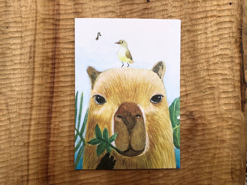 水豚先生 与他的朋友 - 动物的日常系列 - 卡片/明信片 - 纸 金色