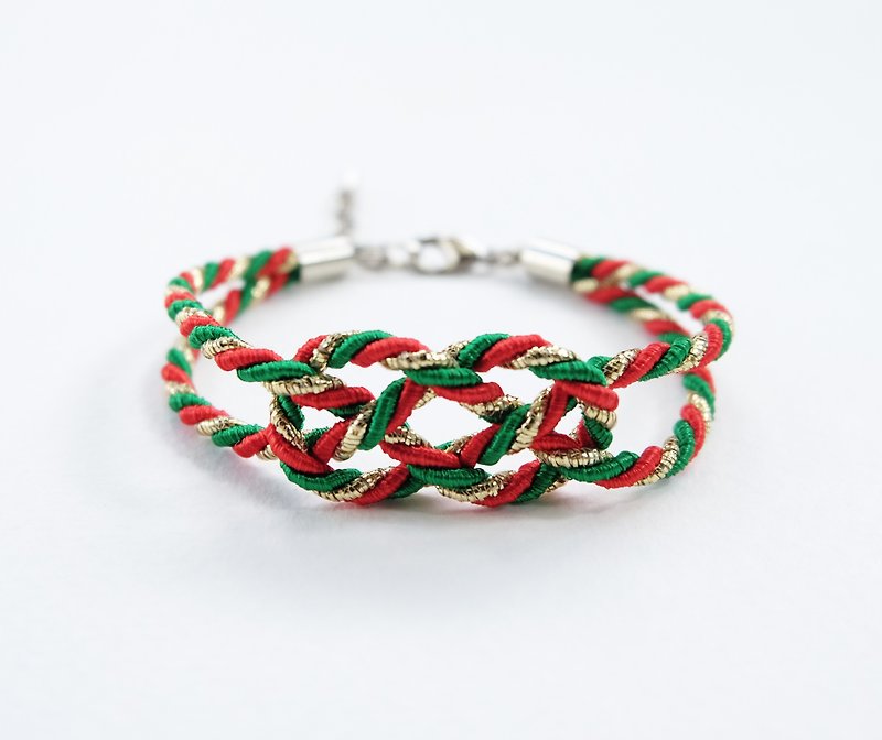 Christmas gift collection , Green/Red/Gold Infinity bracelet - 手链/手环 - 其他材质 绿色