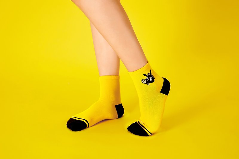 简单袜 - 马短袜 - 袜子 - 环保材料 黄色