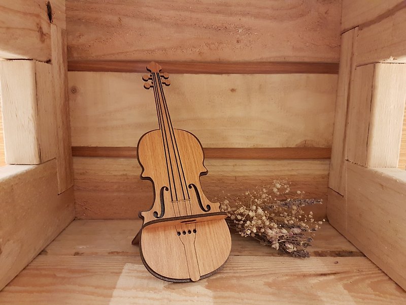 【教师节礼物】木头手机座─提琴 - 摆饰 - 木头 咖啡色