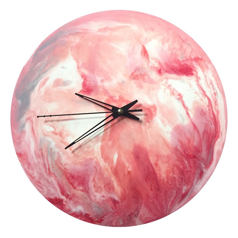 【 Pink 红粉・月球体・手工挂墙装饰】30cm - 时钟/闹钟 - 塑料 粉红色