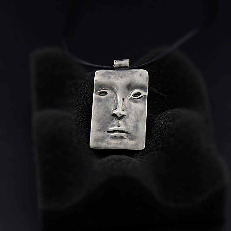 Idio原创设计人体部件系列个性人脸纯银手工吊坠 - 项链 - 其他金属 灰色