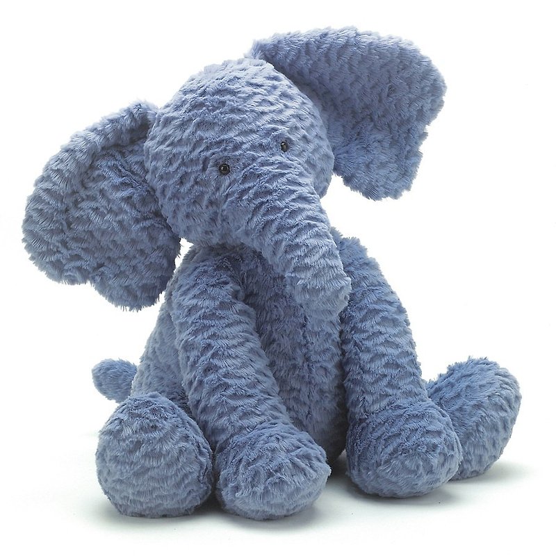Fuddlewuddle Elephant 23cm 波浪毛大象 - 玩偶/公仔 - 聚酯纤维 蓝色
