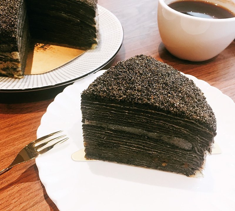 母亲节蛋糕-顶级特浓黑芝麻花生麻糬千层蛋糕 - 蛋糕/甜点 - 新鲜食材 黑色