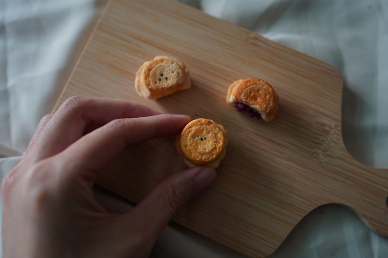 【台味系列-红豆饼】黏土磁铁一入组 - 冰箱贴/磁贴 - 粘土 卡其色