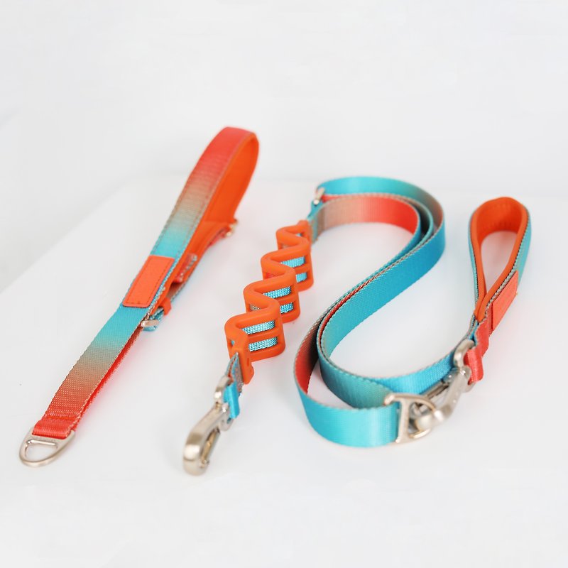 Goody Bag-宠物狗牵引套装 多功能牵引绳+零压项圈 橙色橘色 - 项圈/牵绳 - 聚酯纤维 