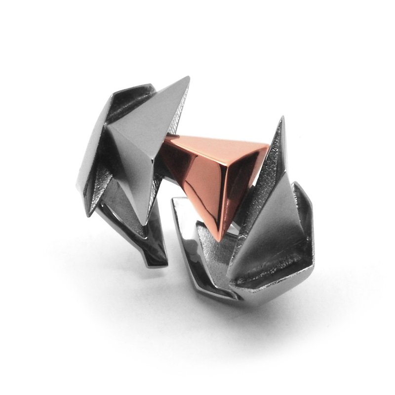 BERMUDEZ Ring / Gun Metal - 18K Rose Gold  (exclusive design jewelry) - 戒指 - 其他金属 粉红色