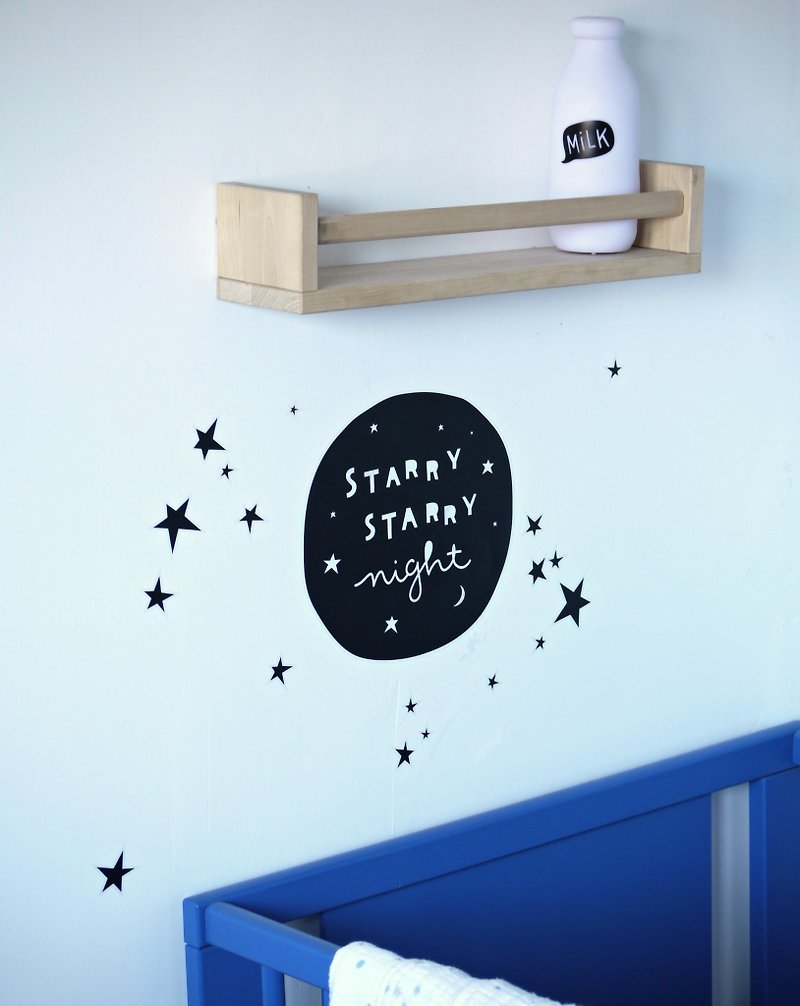 荷兰｜a Little Lovely Company ❤北欧风 酷黑壁贴: Starry Night - 墙贴/壁贴 - 纸 黑色