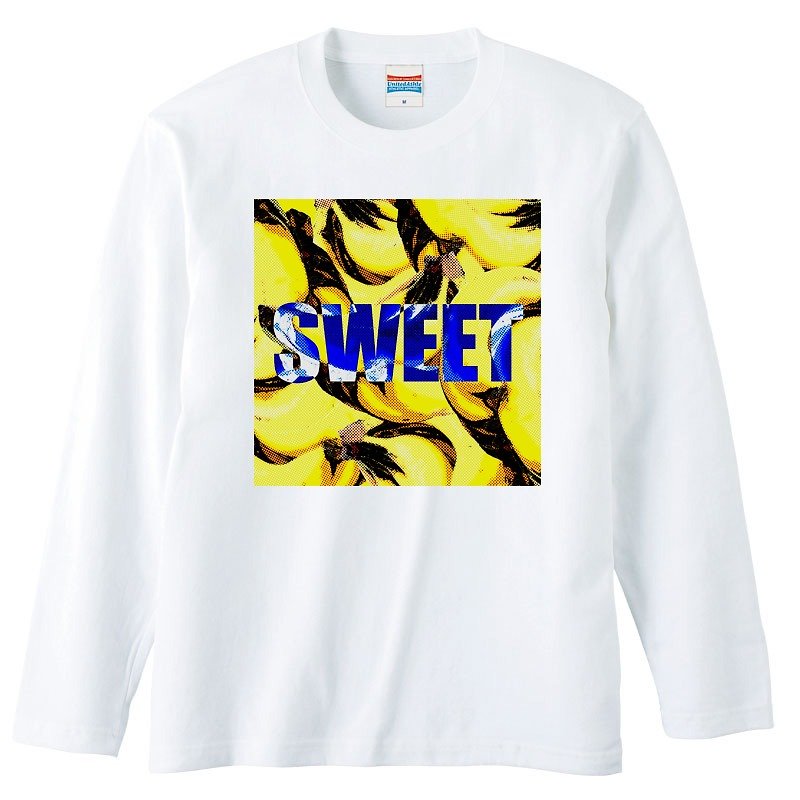 [ロングスリーブTシャツ] sweet banana - 男装上衣/T 恤 - 棉．麻 白色