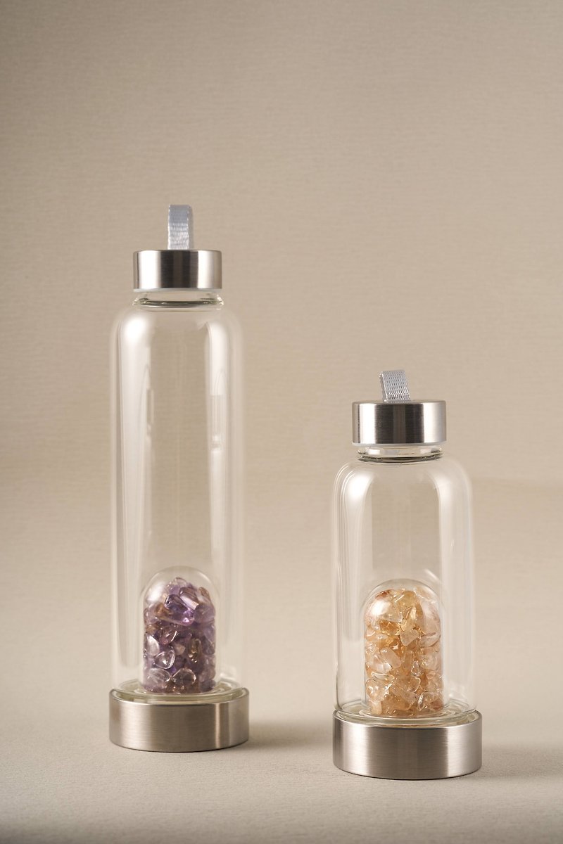 华光-藏晶阁| 天然水晶石能量水瓶 | 水晶碎石 | 多重能量补充 - 水壶/水瓶 - 水晶 