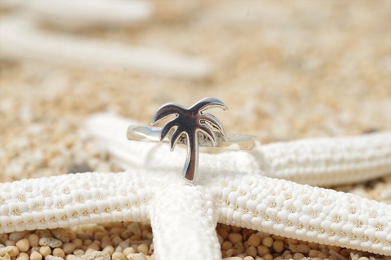 椰子の木シルバーリング - 戒指 - 其他金属 银色
