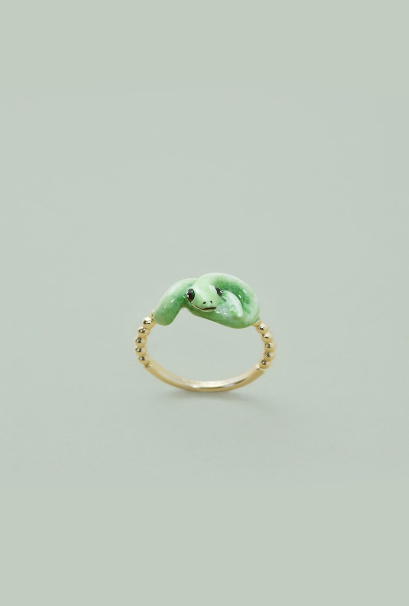 Snake Ring - Chinese zodiac animals. Sign - Snake jewellery , 蛇年 - 戒指 - 其他金属 绿色