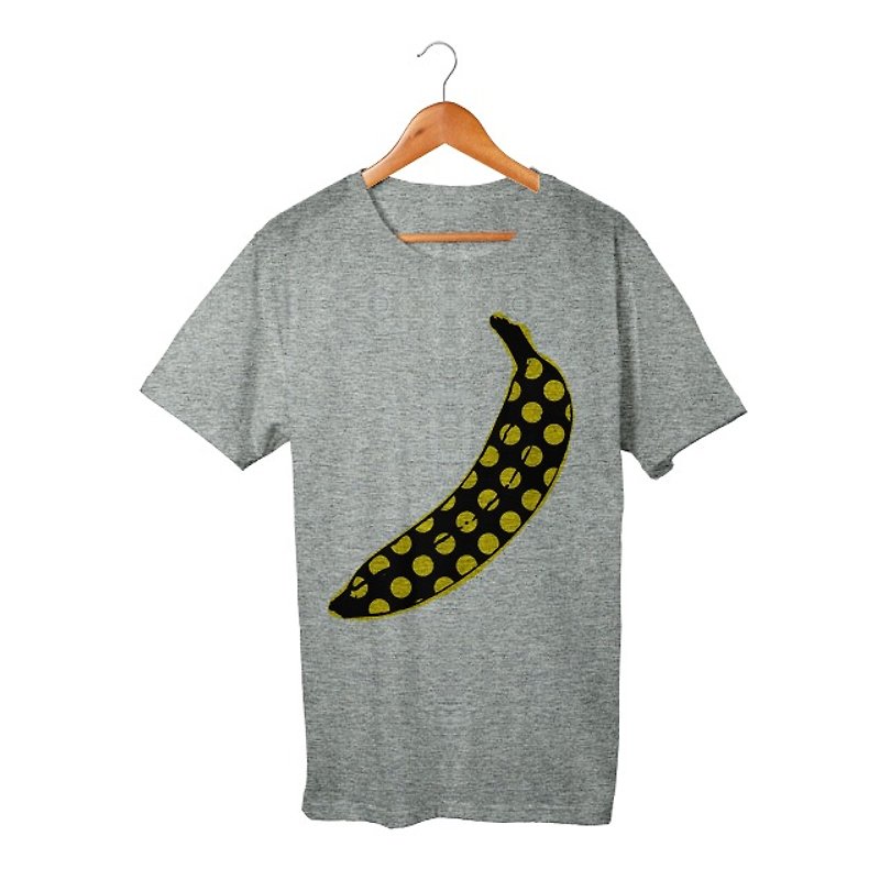 ドットバナナ T-shirt - 中性连帽卫衣/T 恤 - 棉．麻 灰色
