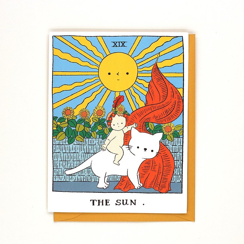 Tarot Greeting Card - THE SUN - 卡片/明信片 - 纸 黄色
